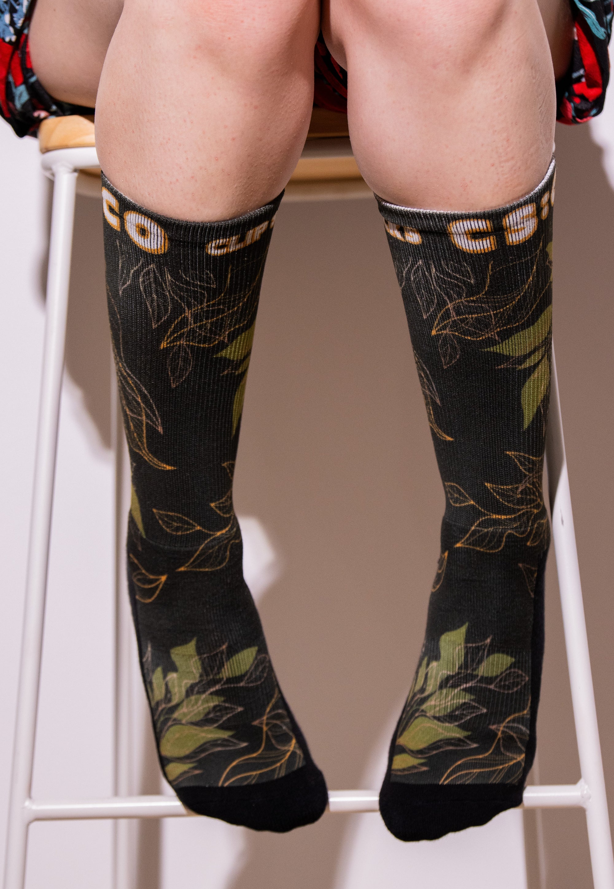 Printed Leaf Casual Socks