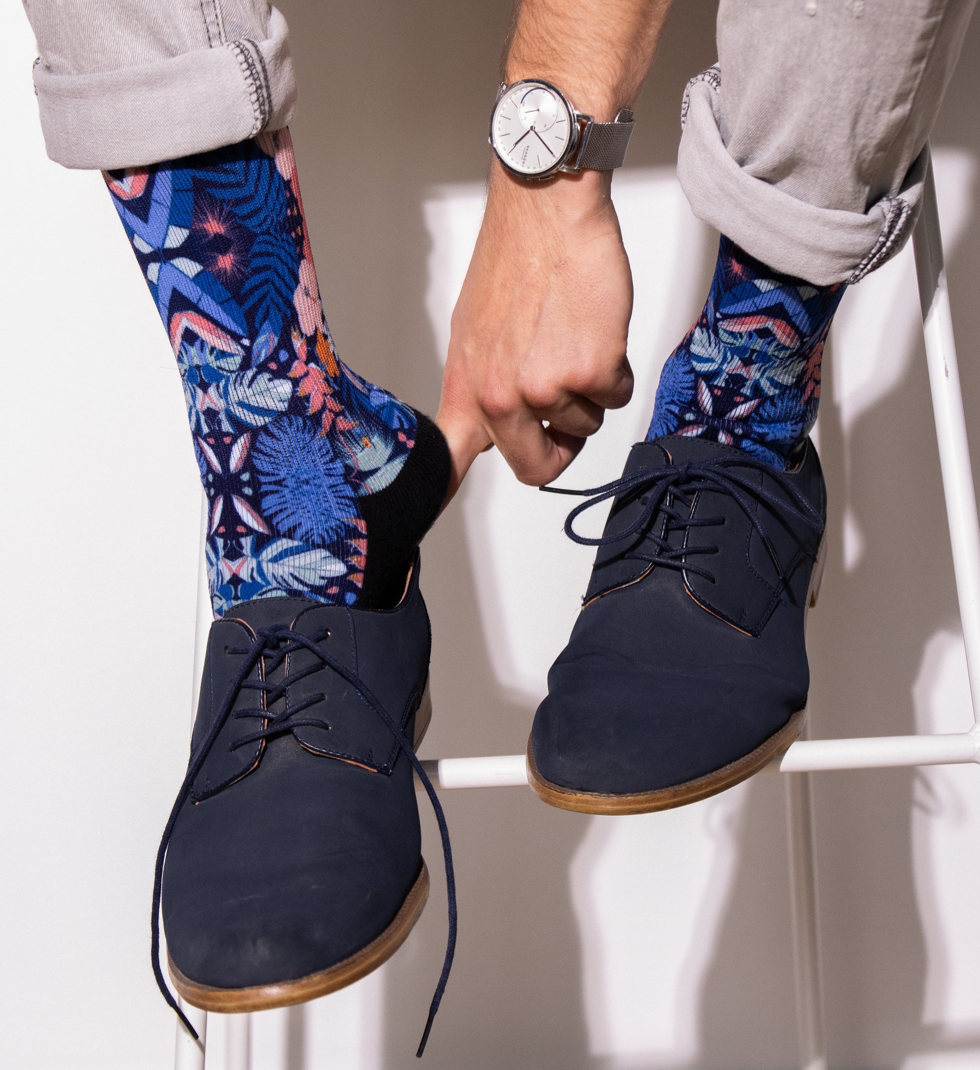 Printed Flower Casual Socks 