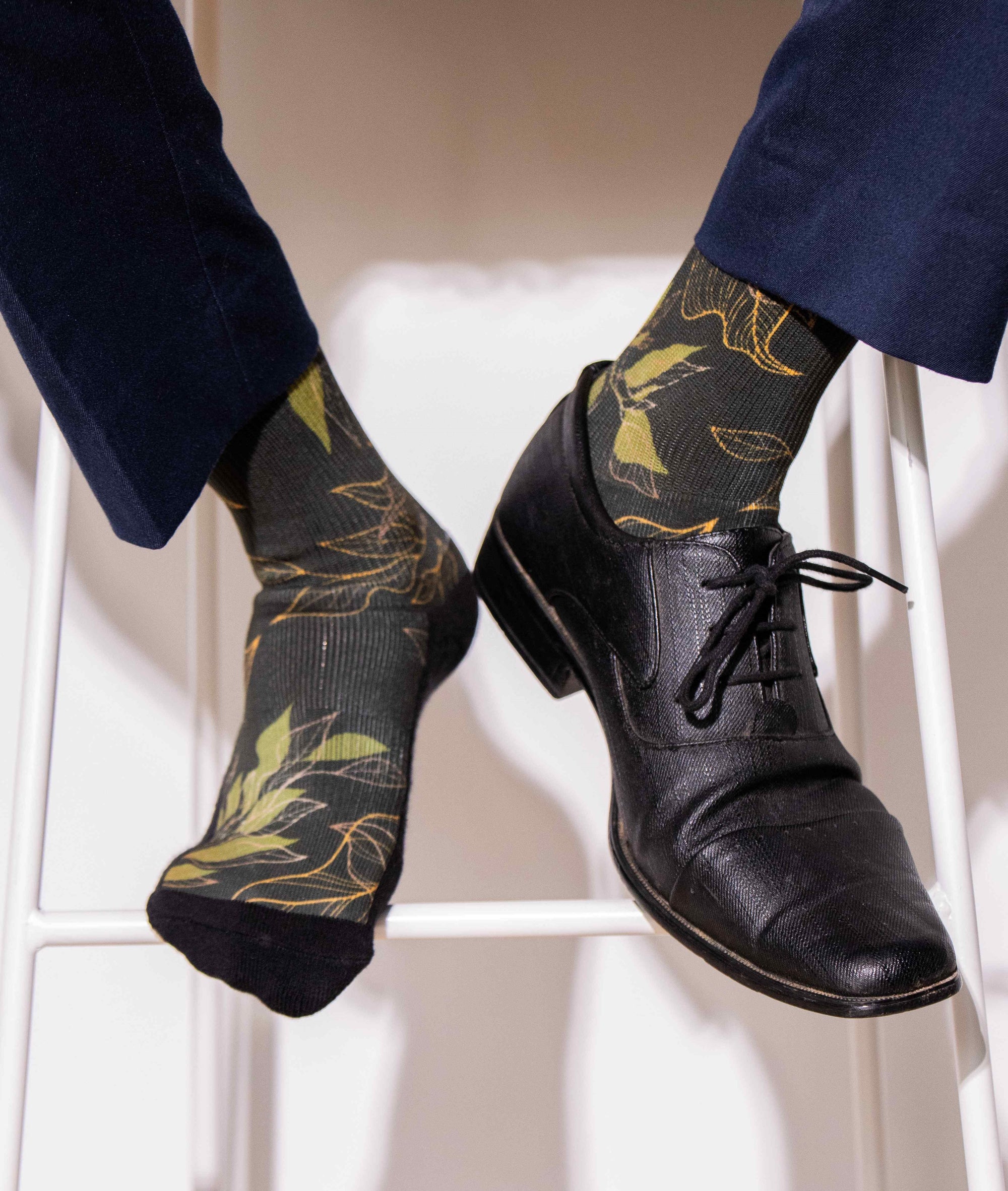 Printed Leaf Casual Socks