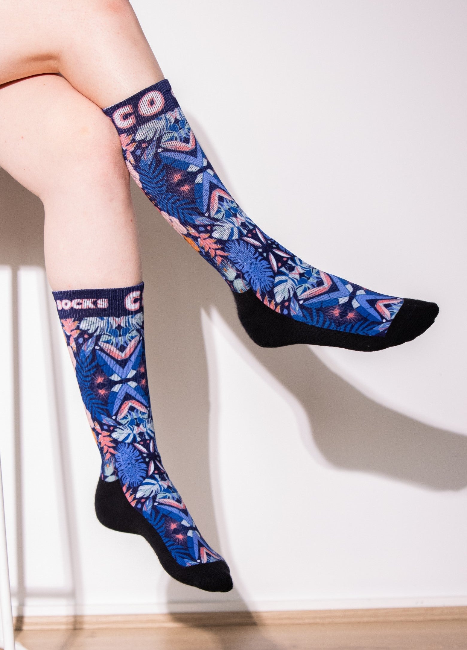  Night Bloom Flower Forest Socks 