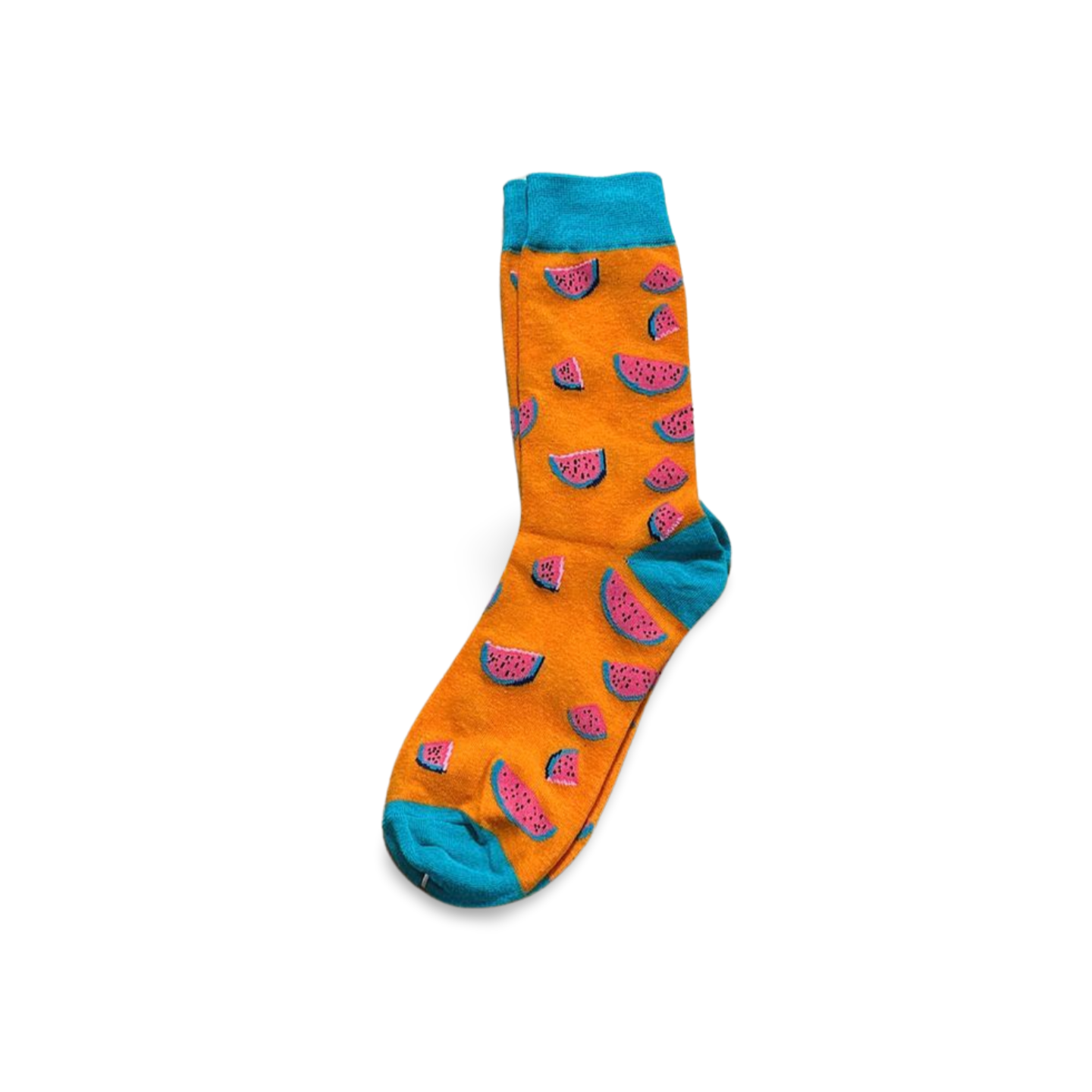 Vibrant ankle socks with delightful orange watermelon patterns - a fresh and fun gift.