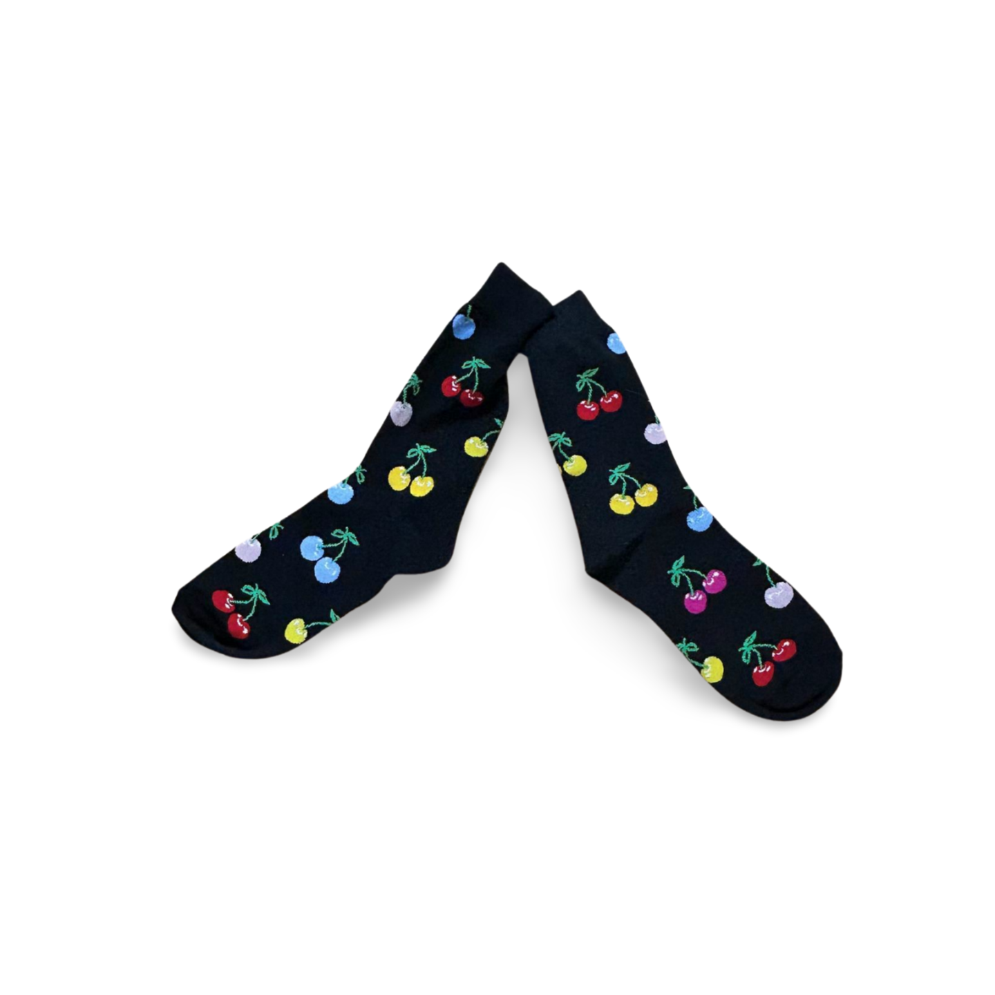 Cheerful cherry-themed socks - a unique and thoughtful gift choice.