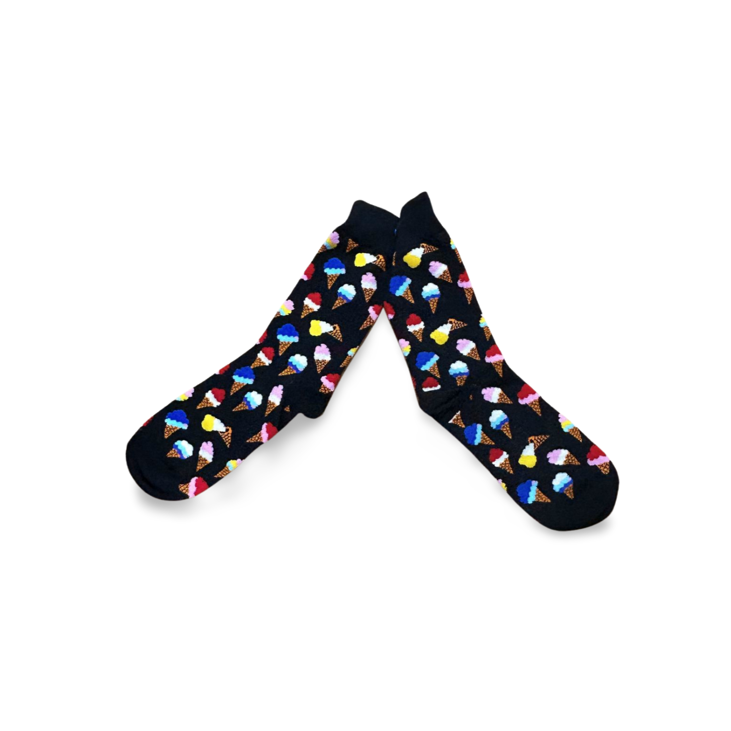 Fun sock design featuring delicious ice creams - a cool and unique gift.