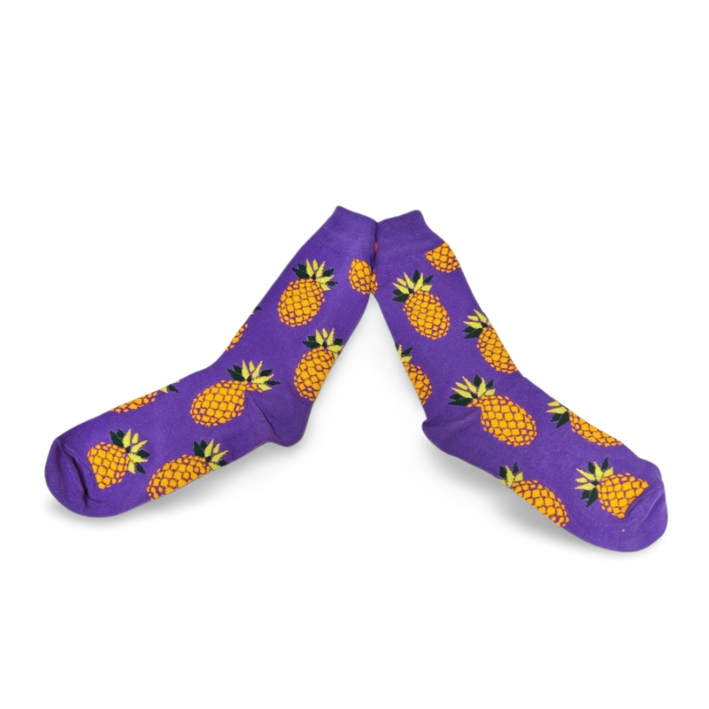 Purple & Orange Pineapples Socks